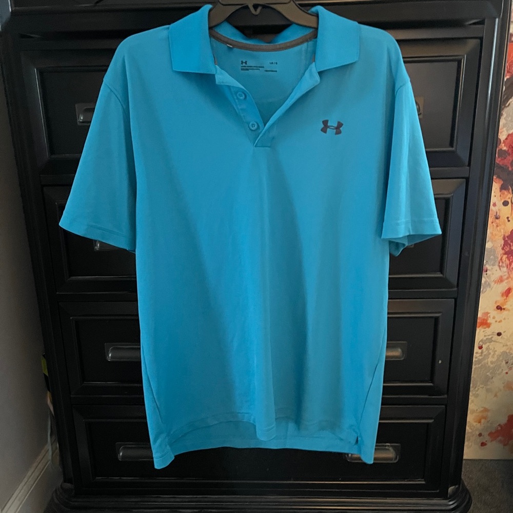 Blue under armor golf shirt